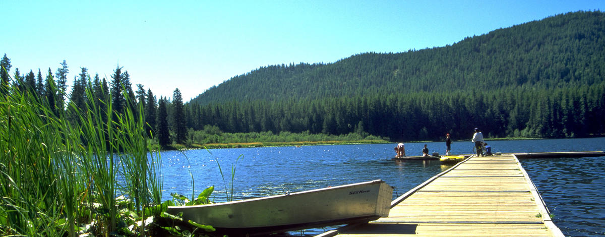 Winchester Lake with dock and boat