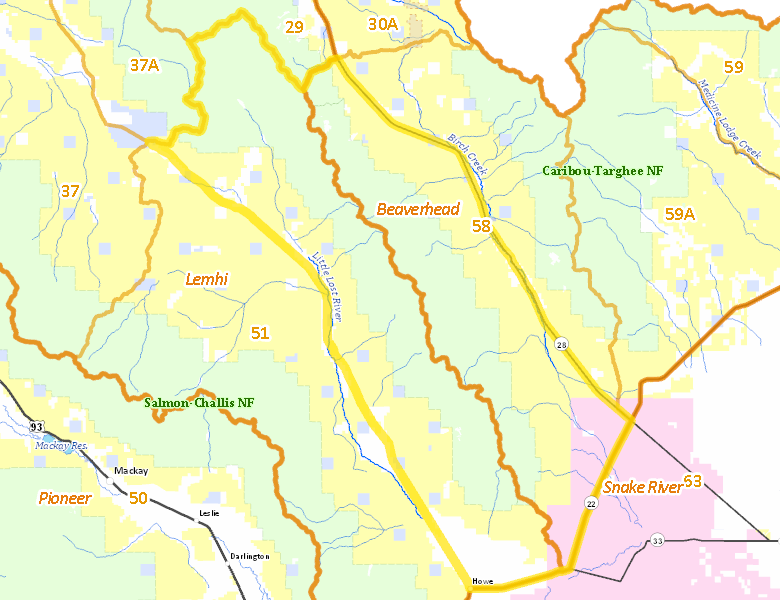 Map of Hunt Area