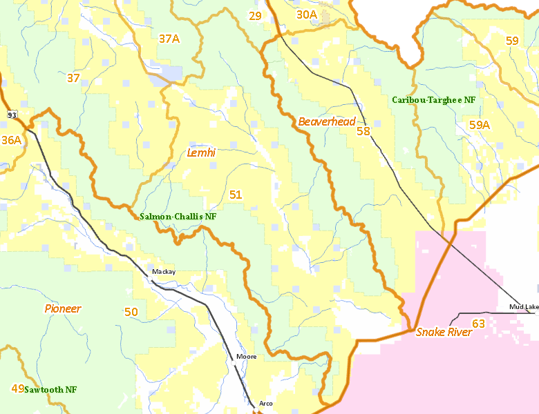 Map of Hunt Area