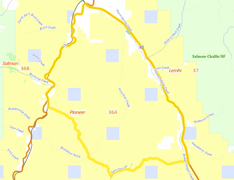 Map of Hunt Area