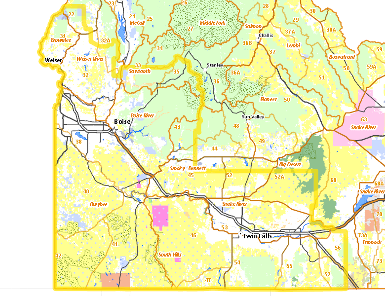 Map of Hunt Area