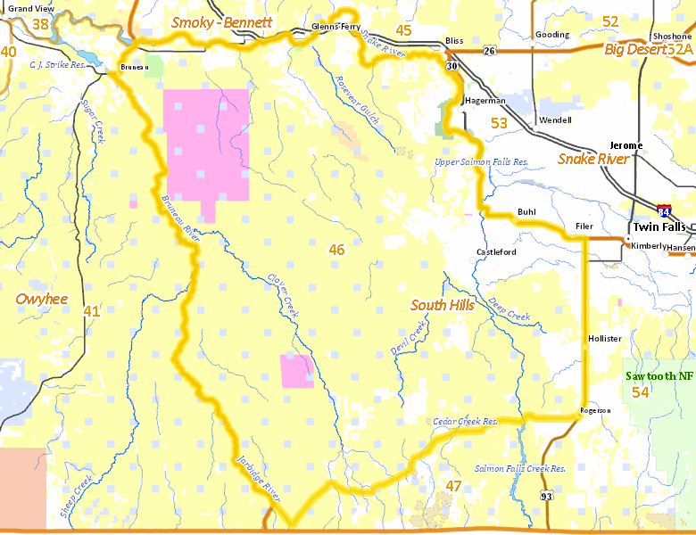 Map of Hunt Area