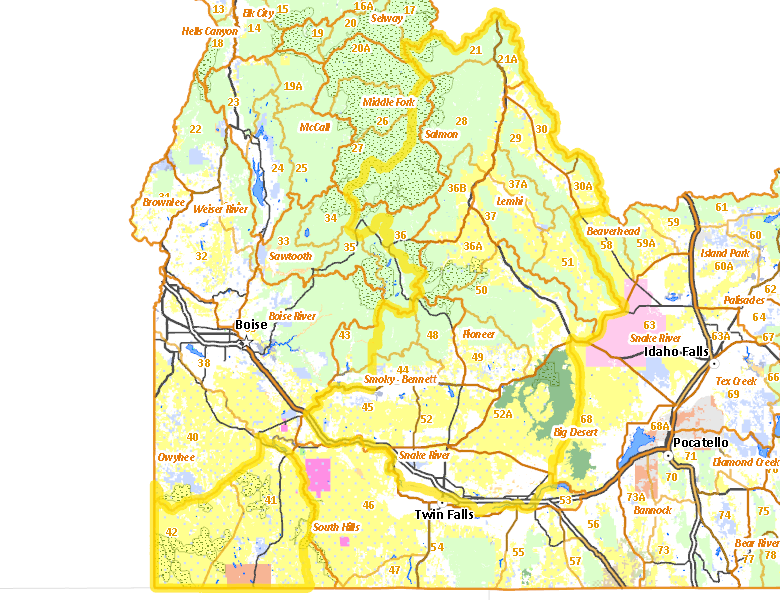 Highway 20 Idaho Map Hunt Area | Idaho Hunt Planner