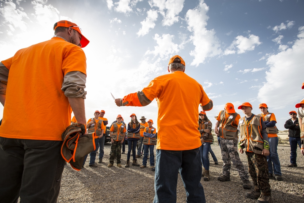 Young hunters gather at C.J. Strike Wildlife Management Area for youth peasant hunt in 2016