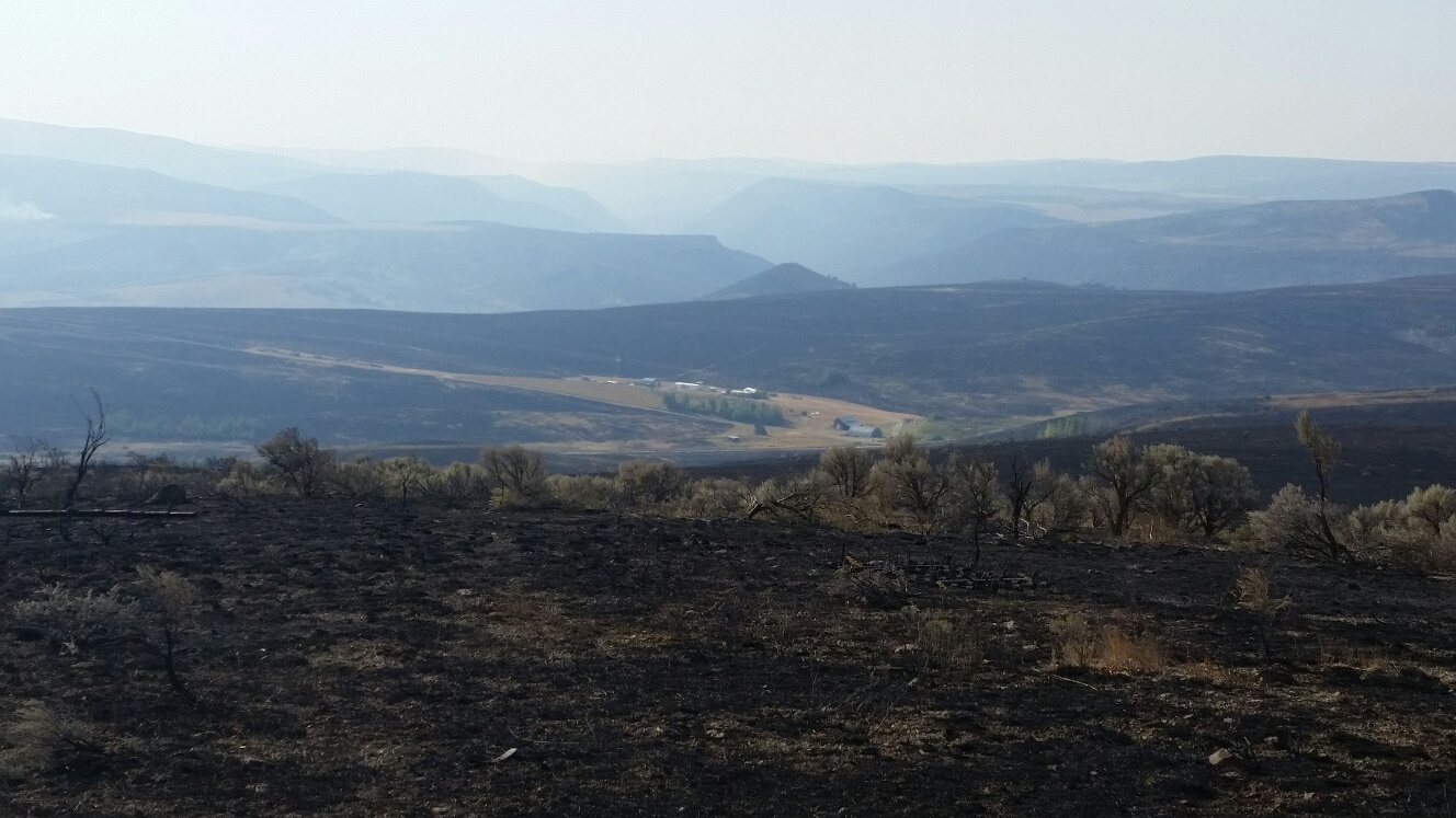 Tex Creek WMA, Henry's Creek Fire. WMA HQ protected with retardent