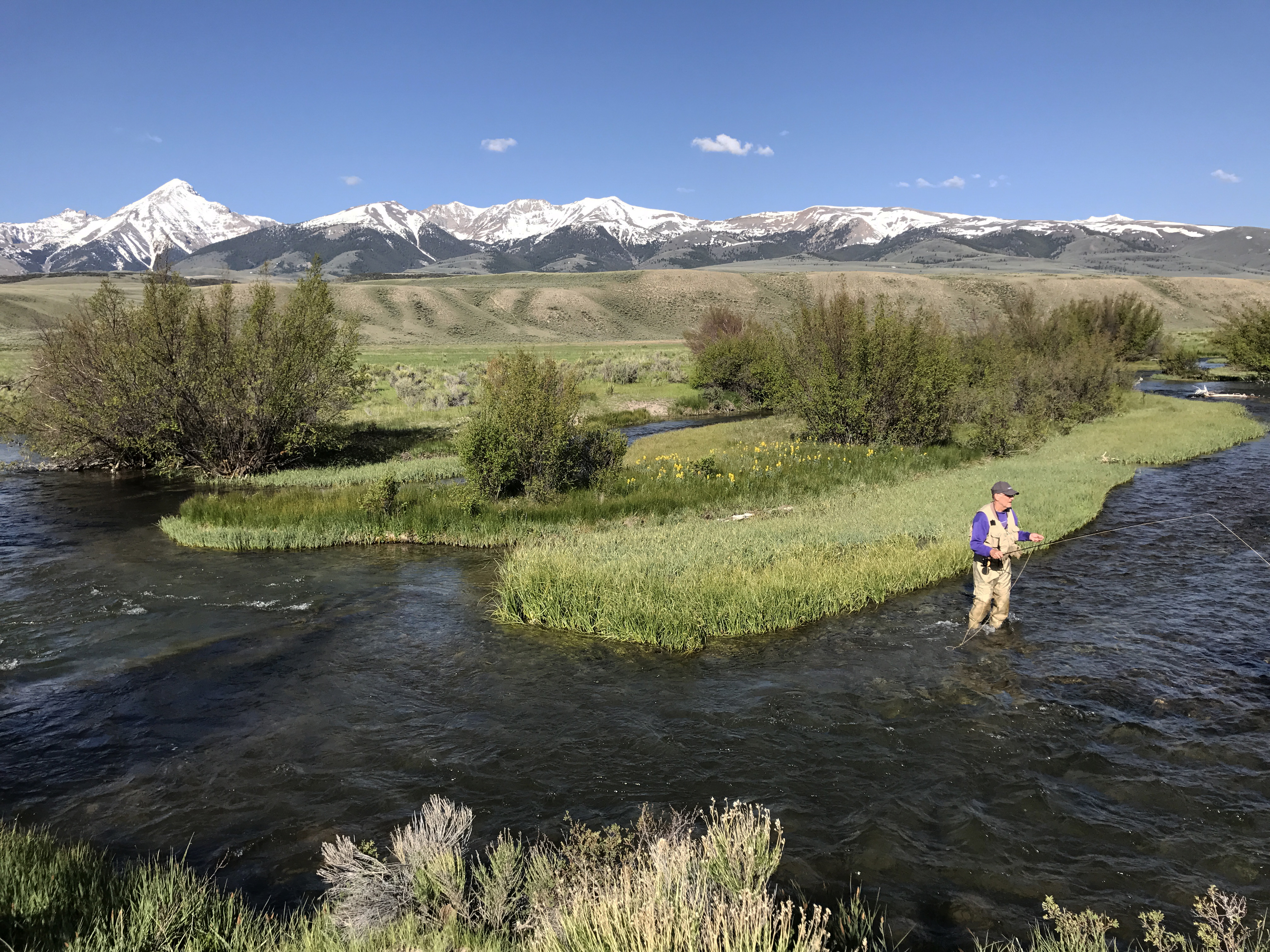 fishing access Kaufman Birch Creek angler fishing in Birch Creek wide shot May 2017