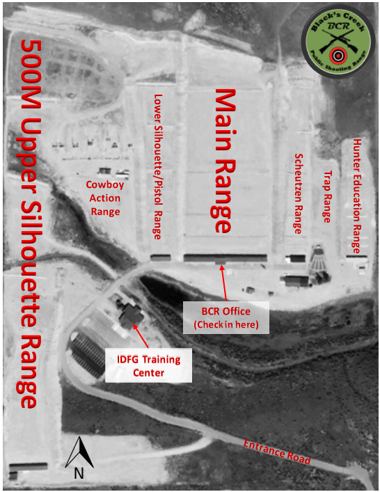 Aerial view of facilities at Black's Creek Shooting Range