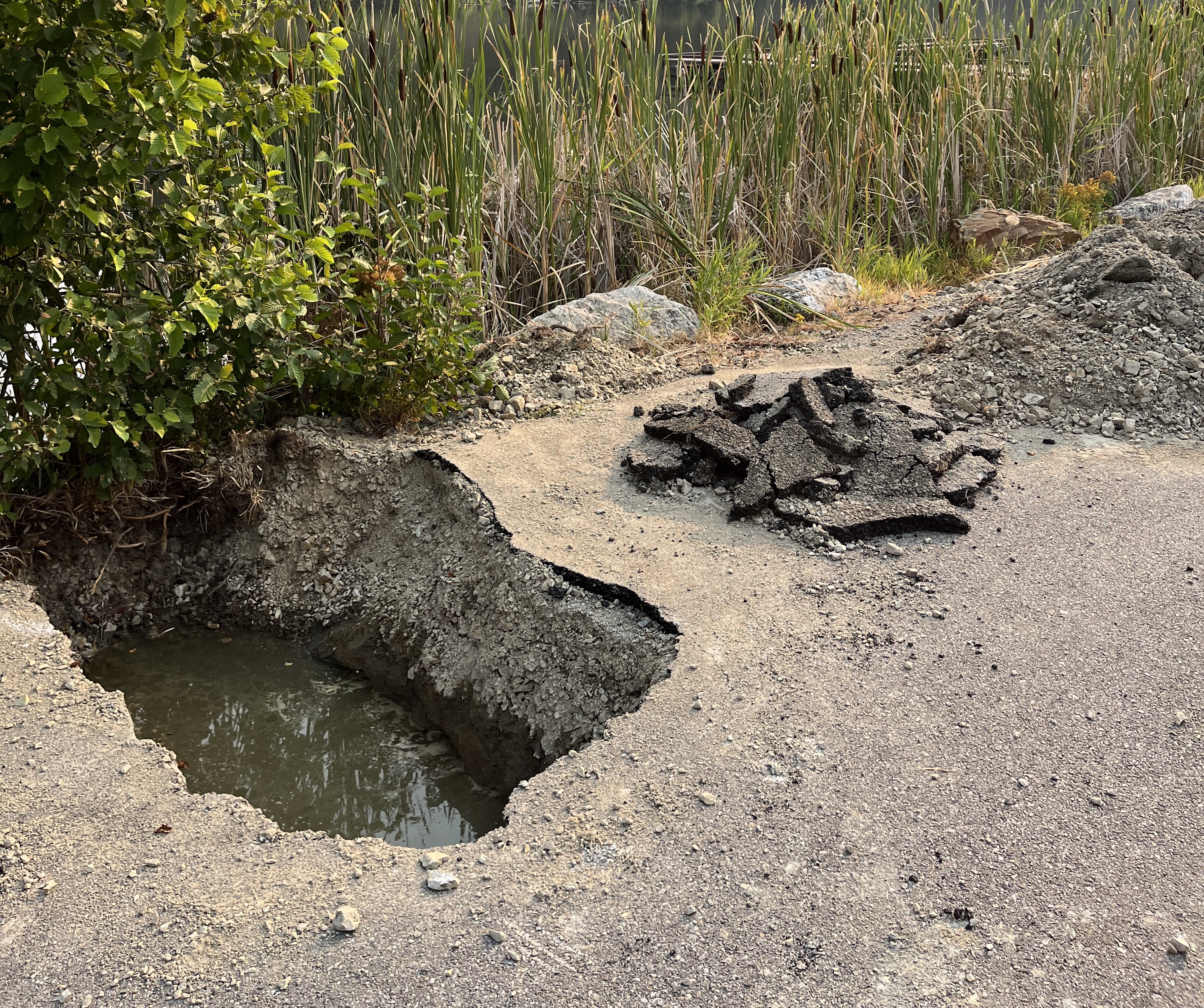 Road damage at Crystal Lake access site in the Panhandle Region