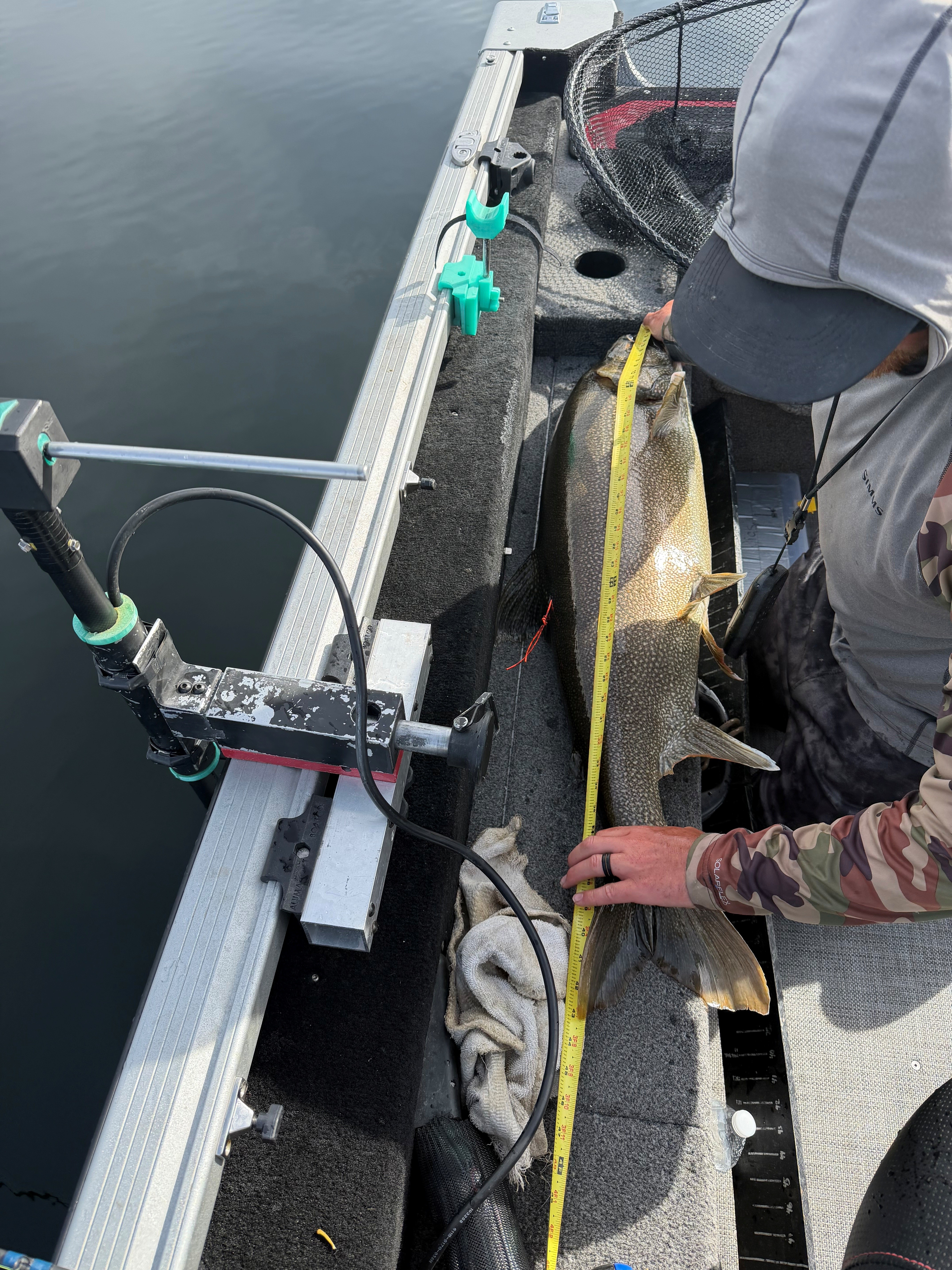 dylan smith measuring record lake trout from payette lake, 2026