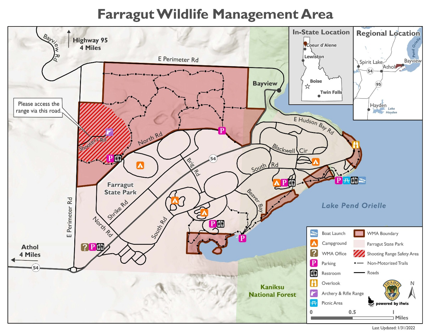 Map of the Farragut Wildlife Management Area