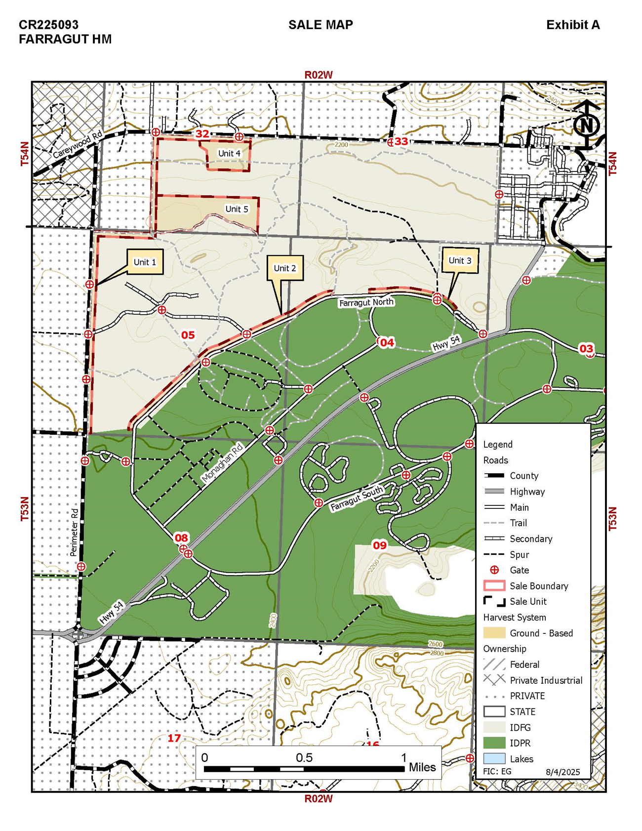 Map of the Farragut Wildlife Management Area timber harvest