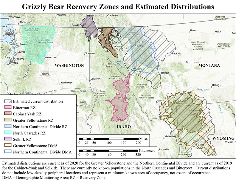 grizzly bears in idaho map Public Feedback 2018 Proposed Big Game Grizzly Bear Season grizzly bears in idaho map