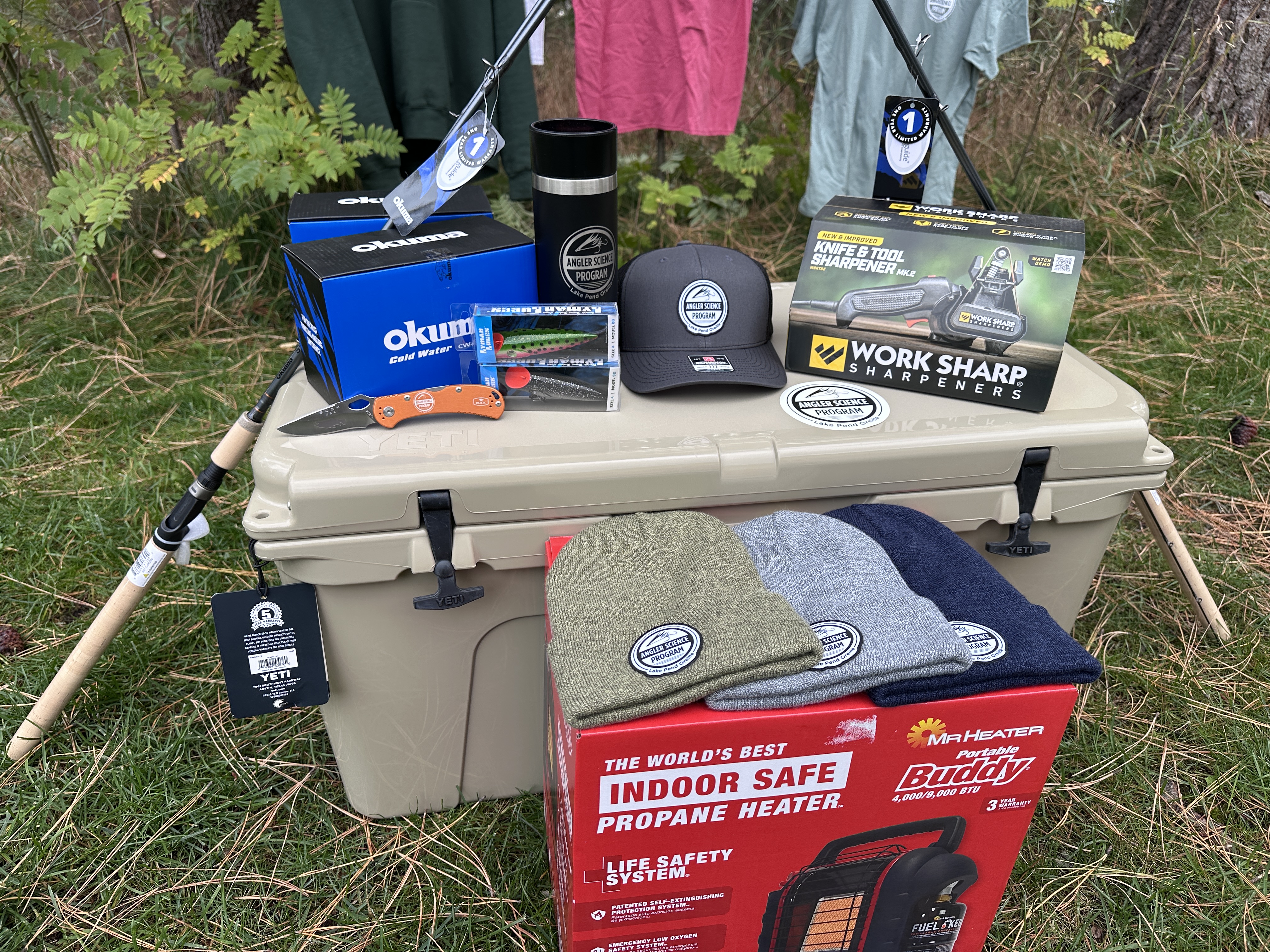 Raffle prizes for 2025 Lake Pend Oreille Angler Science Program