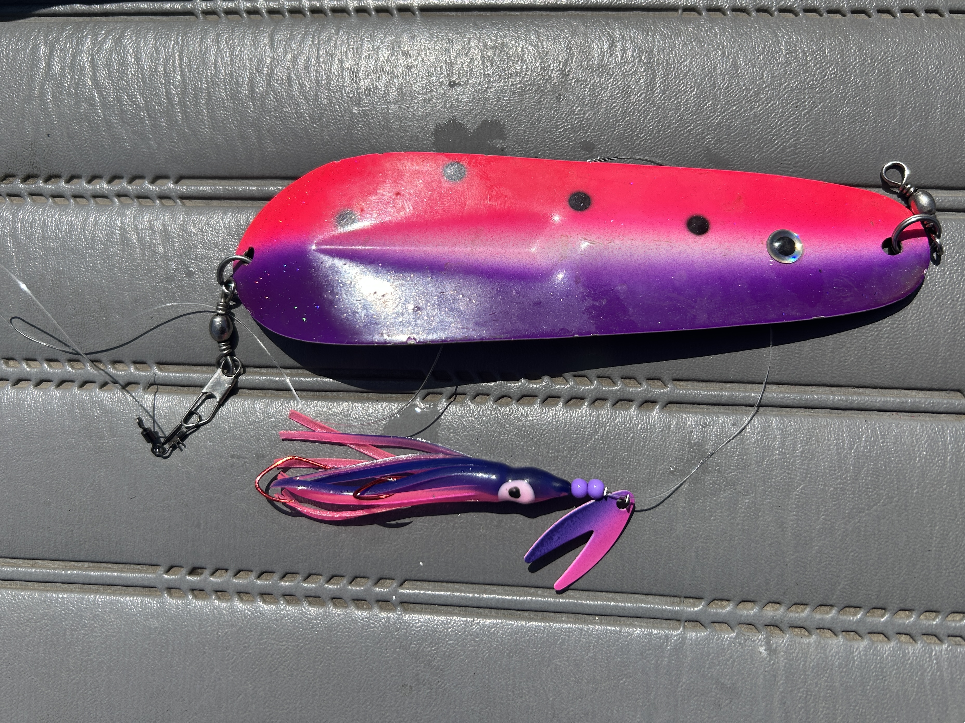 Pink and purple kokanee tackle