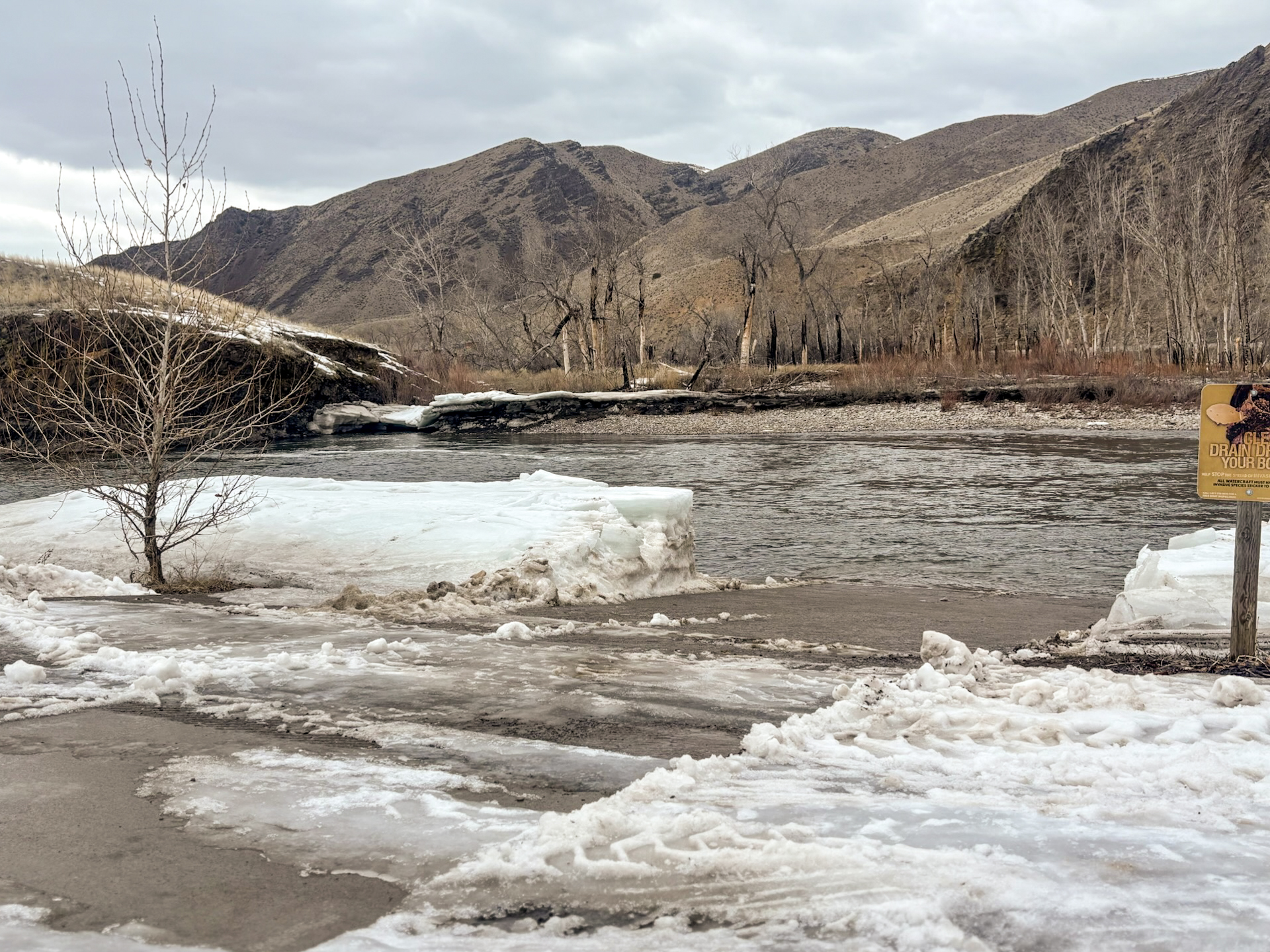 Red Rock boat ramp after clearing 3-3-2025