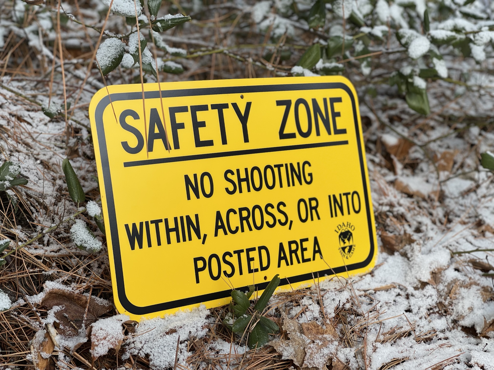 "Safety Zone" sign for the Phase 3 of the Clark Fork Delta Restoration Project