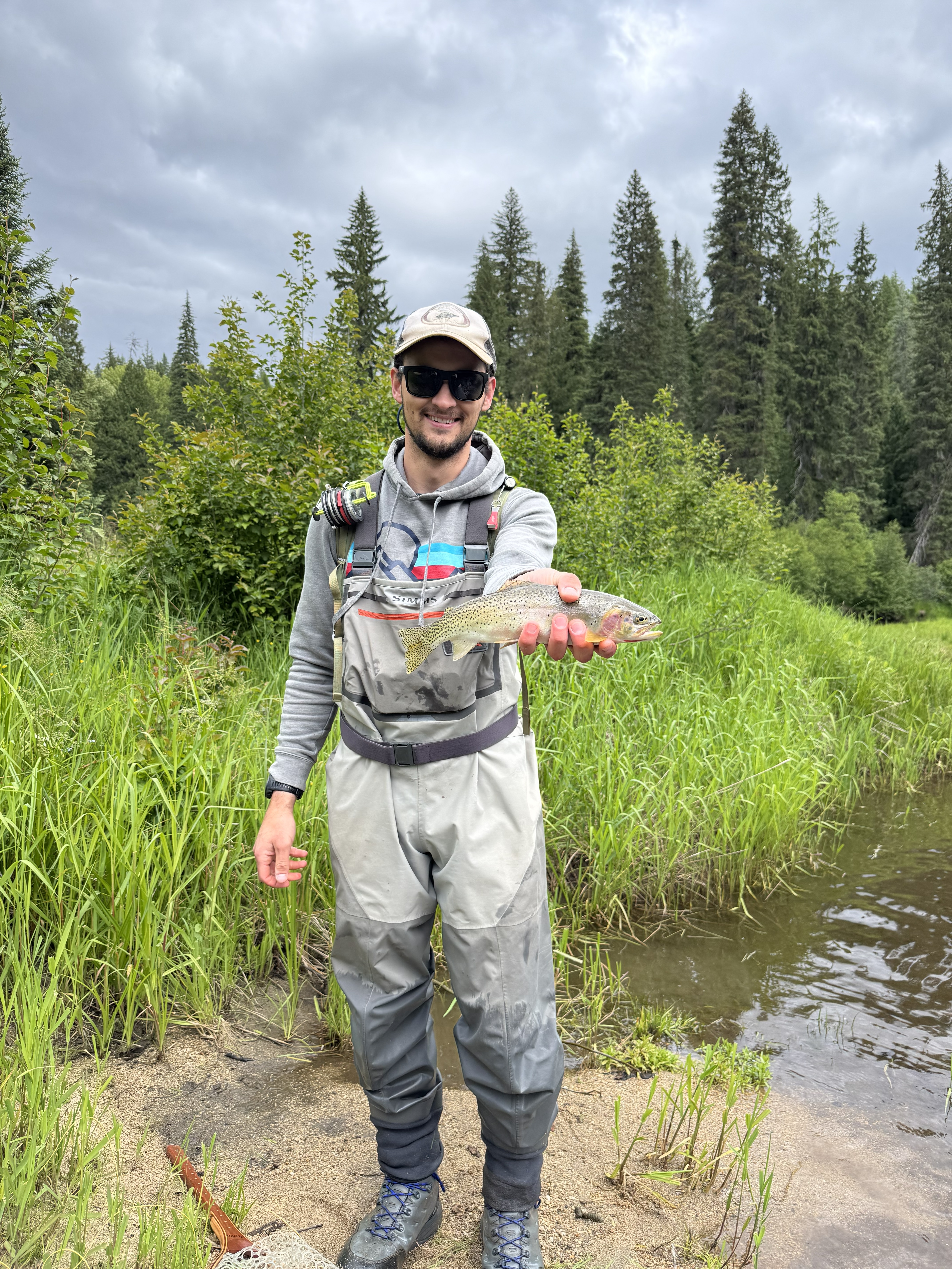 Luke Anderson with his record Westslop cutthroat trout