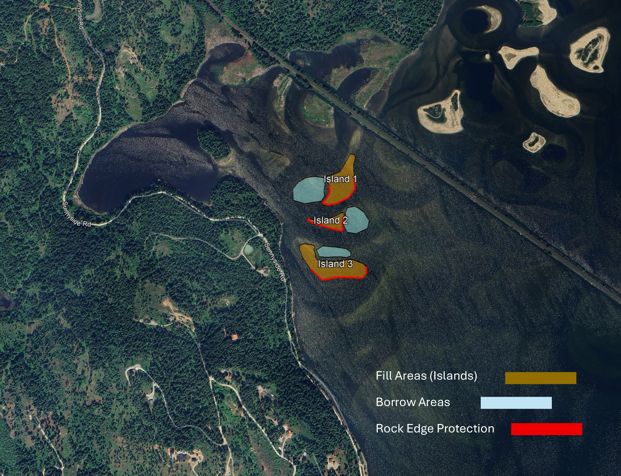 Phase 3 Pack River delta habitat restoration map