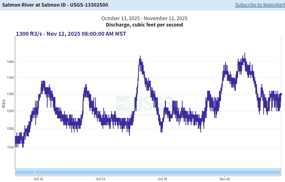 USGS Gauge nr Salmon - Flow 11-12-25