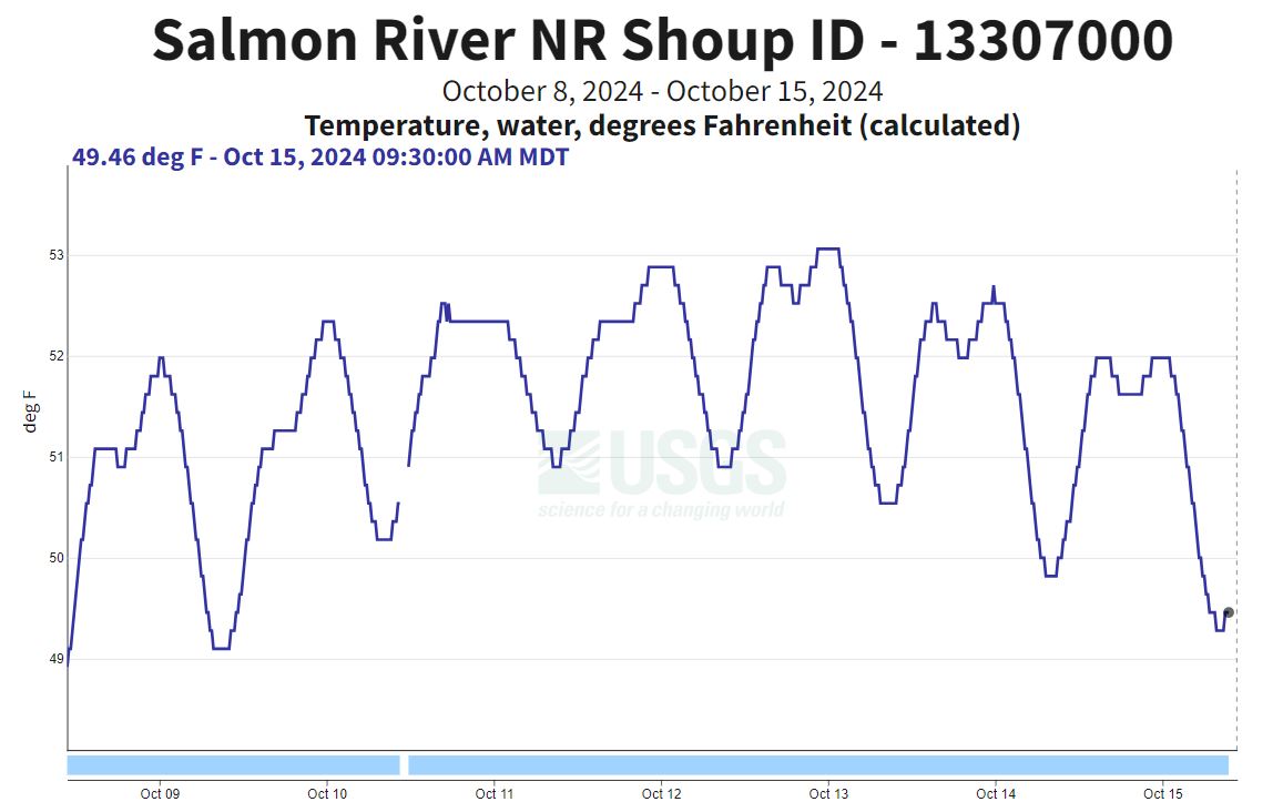 USGS Gauge nr Shoup 10_15_2024