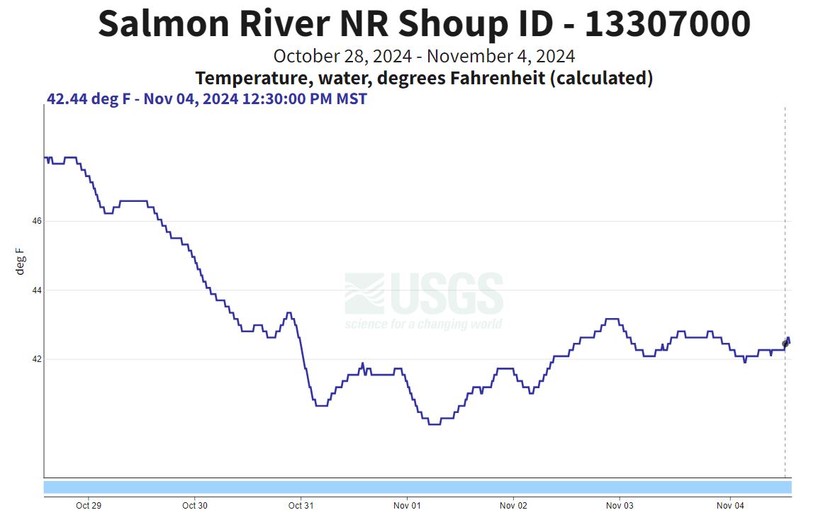 USGS Gauge nr Shoup - temp 11-04-24