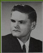 Black and white high school photo of a young man Sam Buntrock Est Date 1965