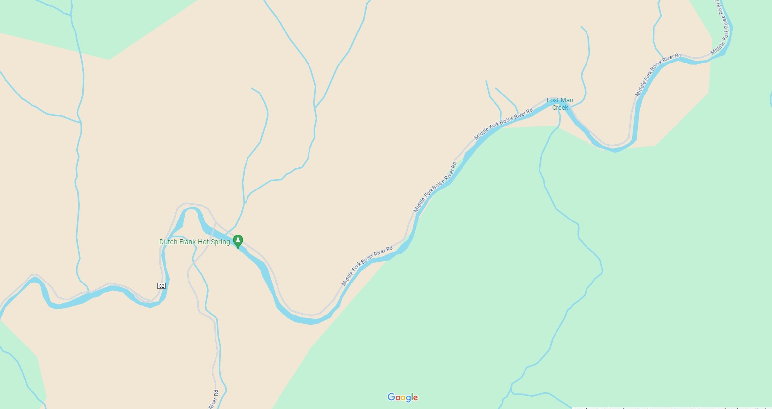 screenshot of Google Map fishing river sites