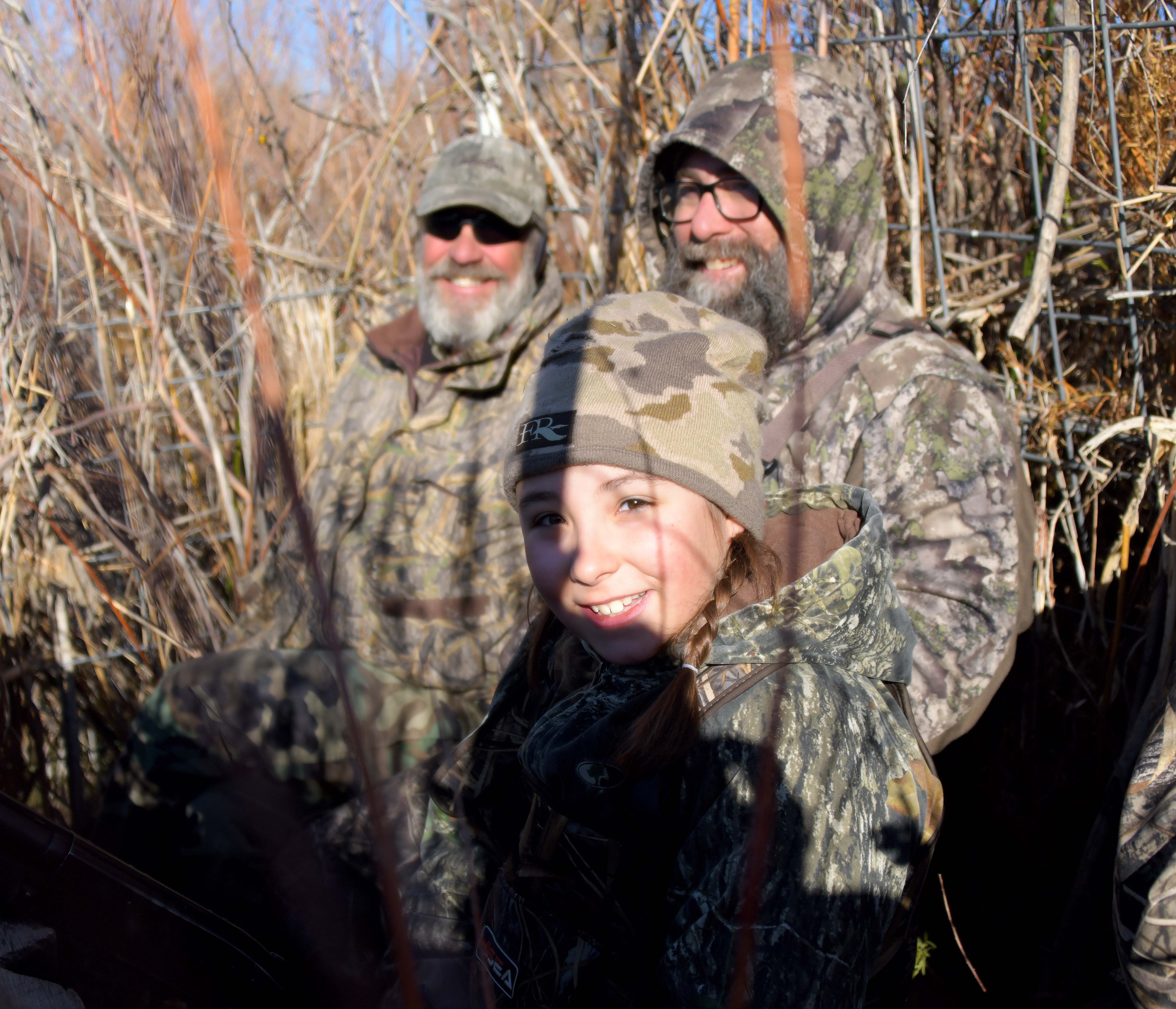 Three generations of duck hunters at the mentored youth duck hunt Hagerman WMA