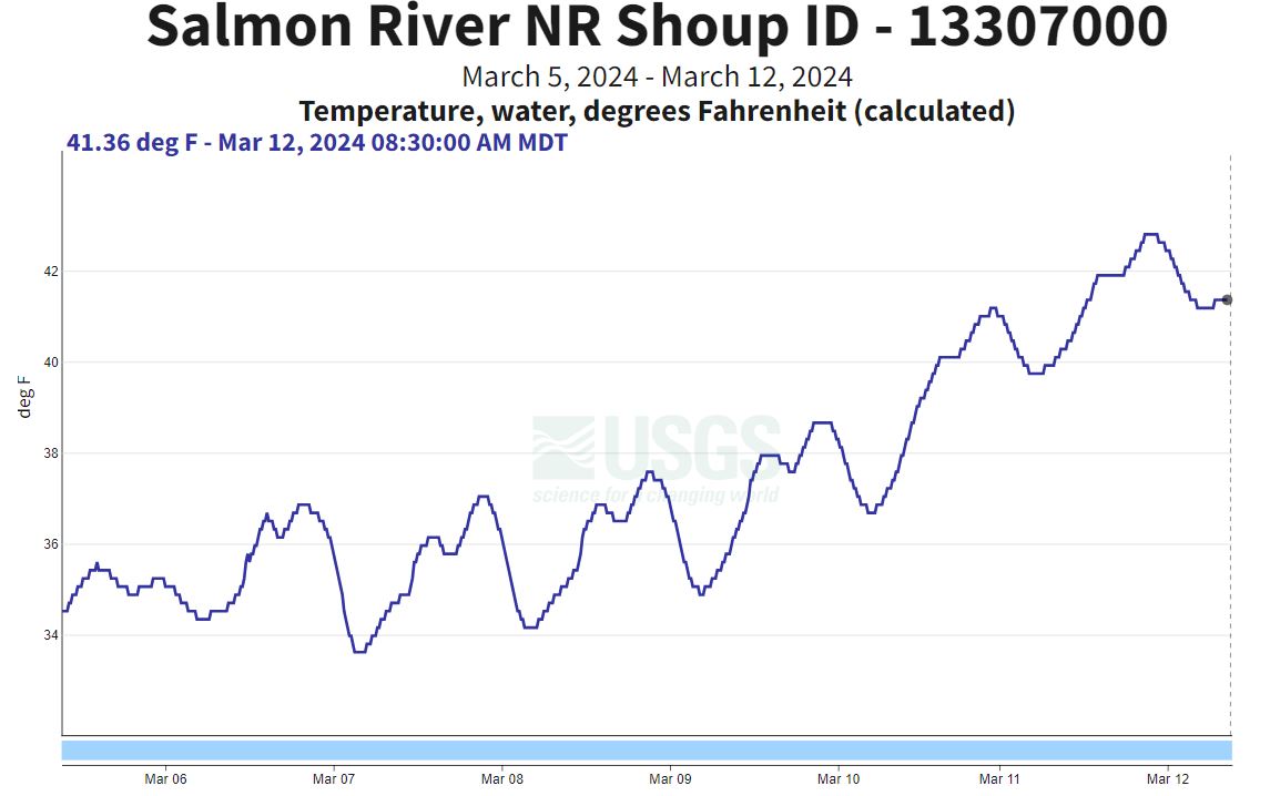 USGS Gauge nr Shoup past week (3-12-24)