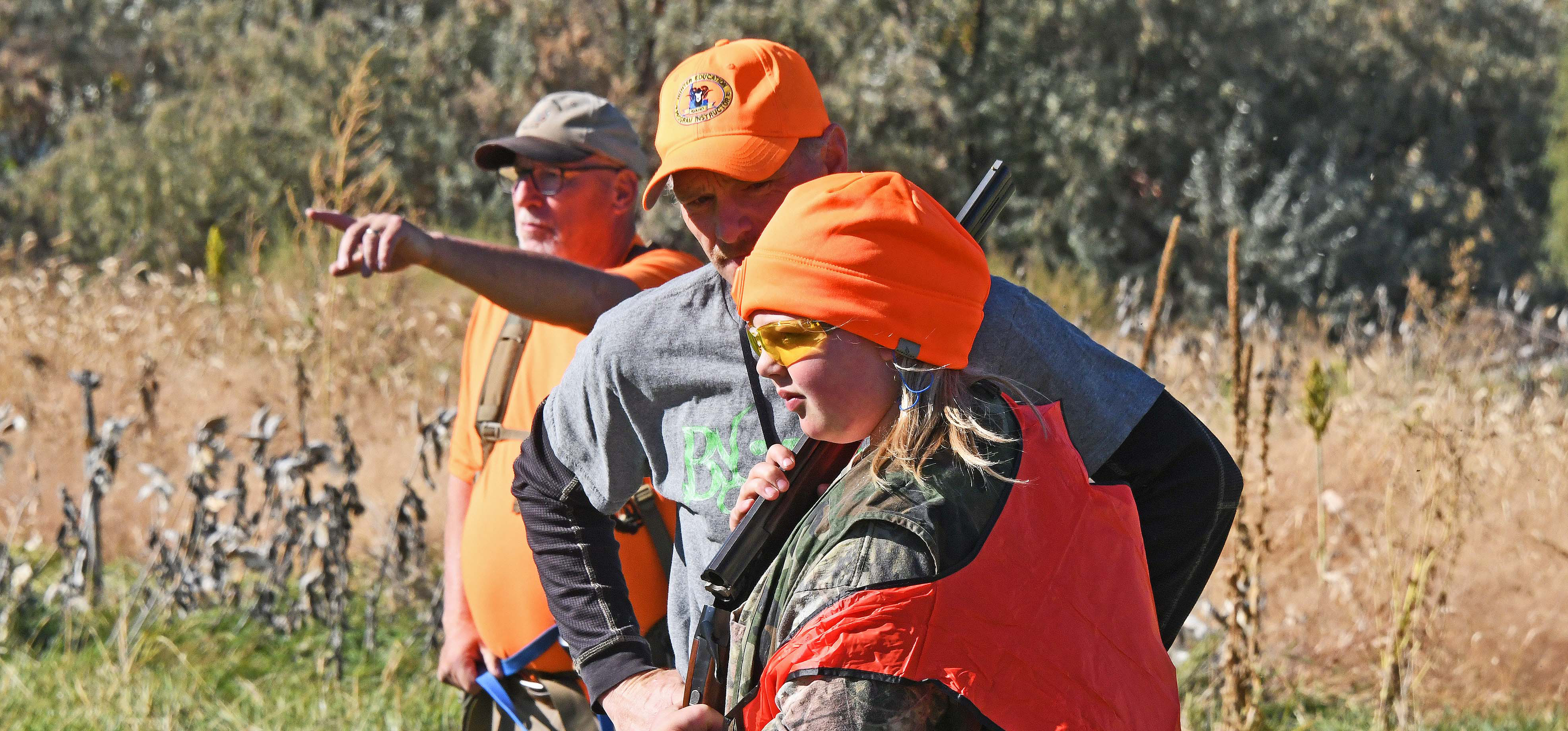 A recent hunter education graduate hunts pheasants in a mentored pheasant hunt in the Magic Valley