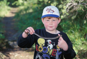 Boy with Garter snake