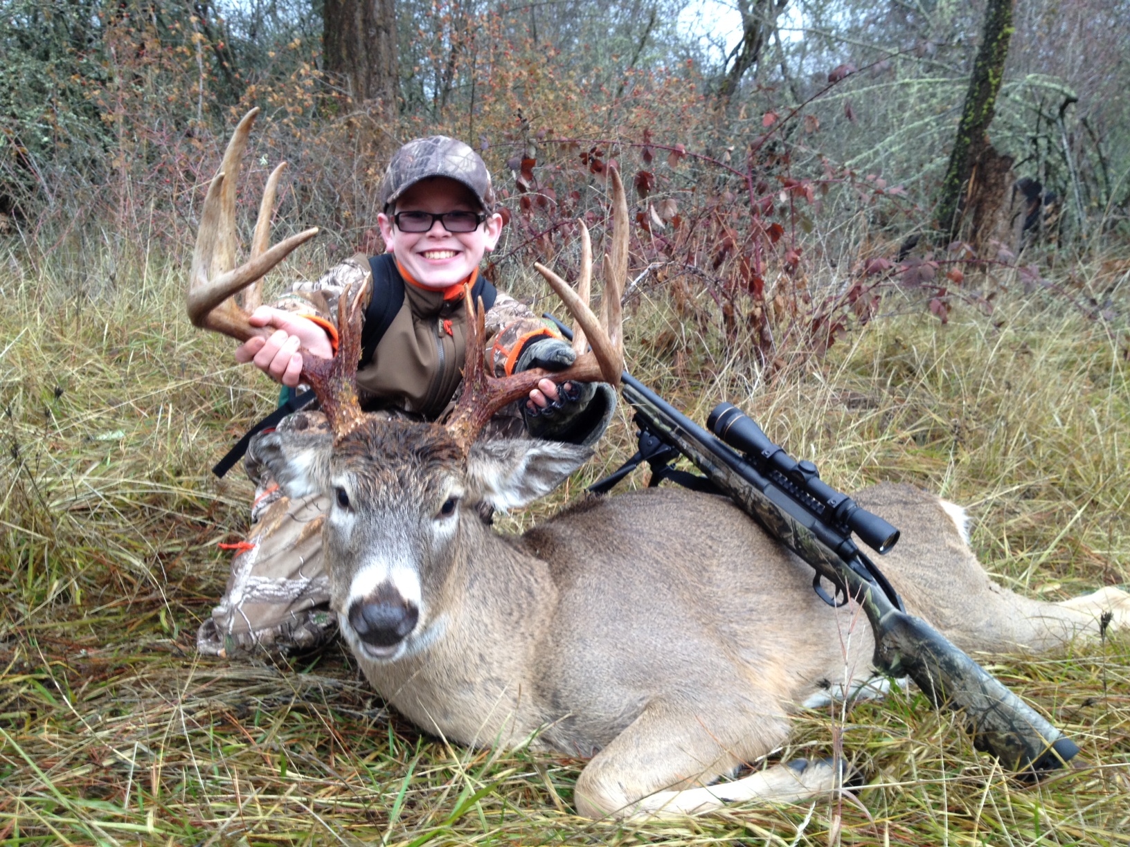 Owen with his mule deer buck November 2014