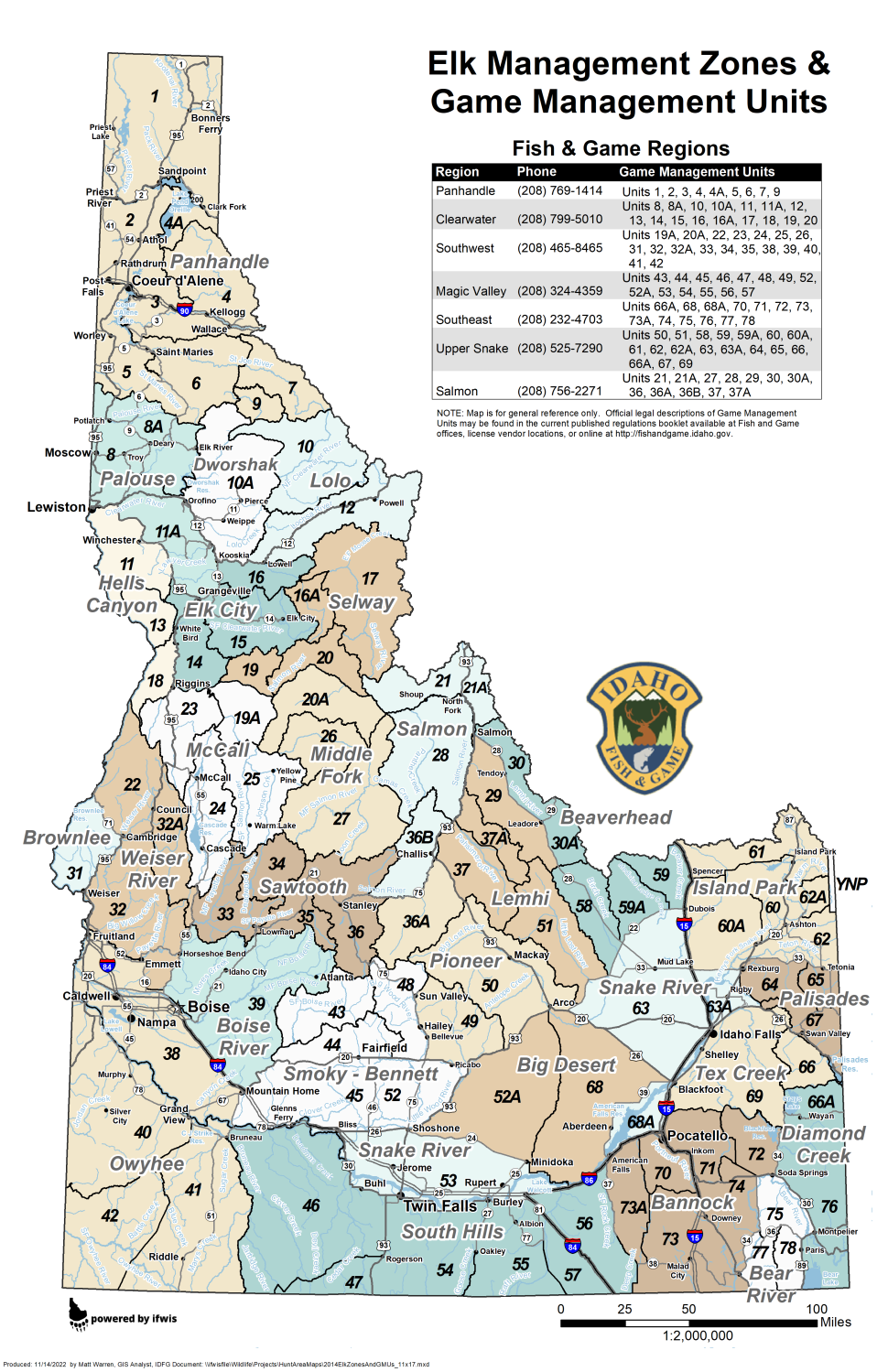 Idaho Unit Map Photos