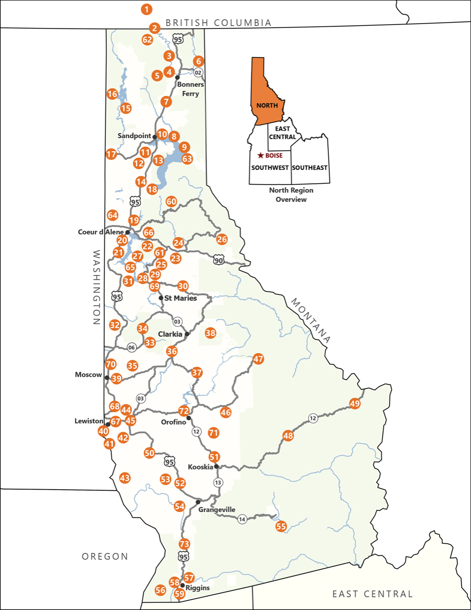 Idaho Birding Trail North Region Idaho Fish and Game