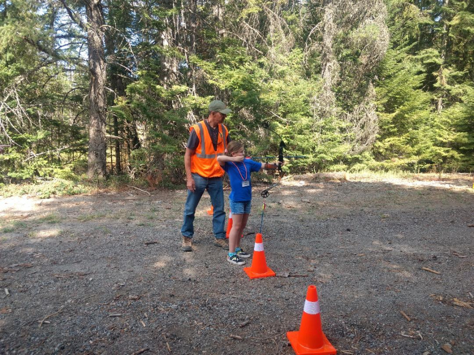 Student learning archery basics at a Learn-to-Hunt day camp in the Panhandle Region