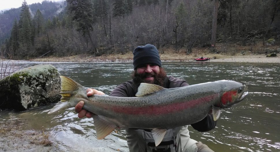 man with his steelhead from the South fork Amanda Schmidt February 2015