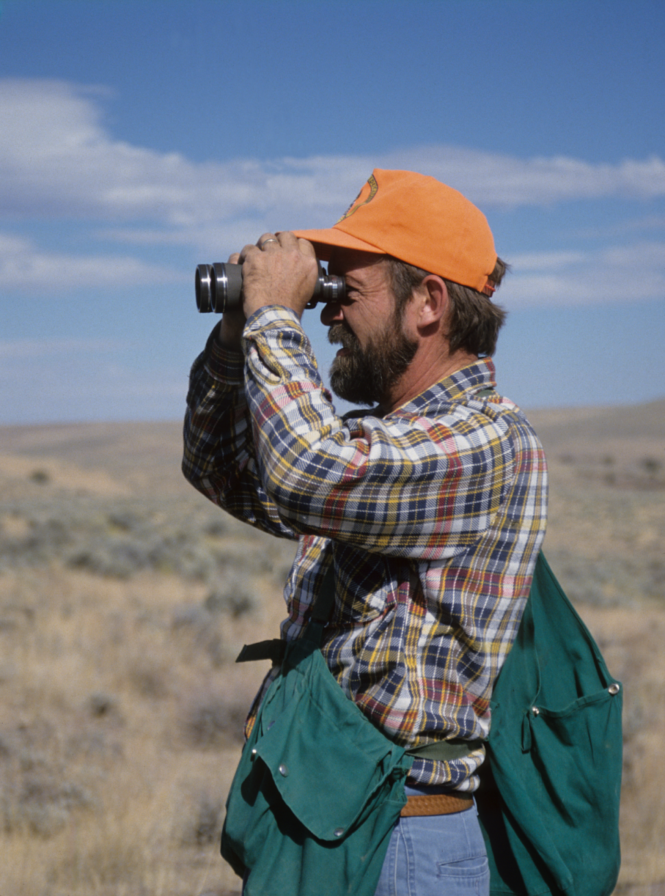 researcher looking for sage grouse June 2007
