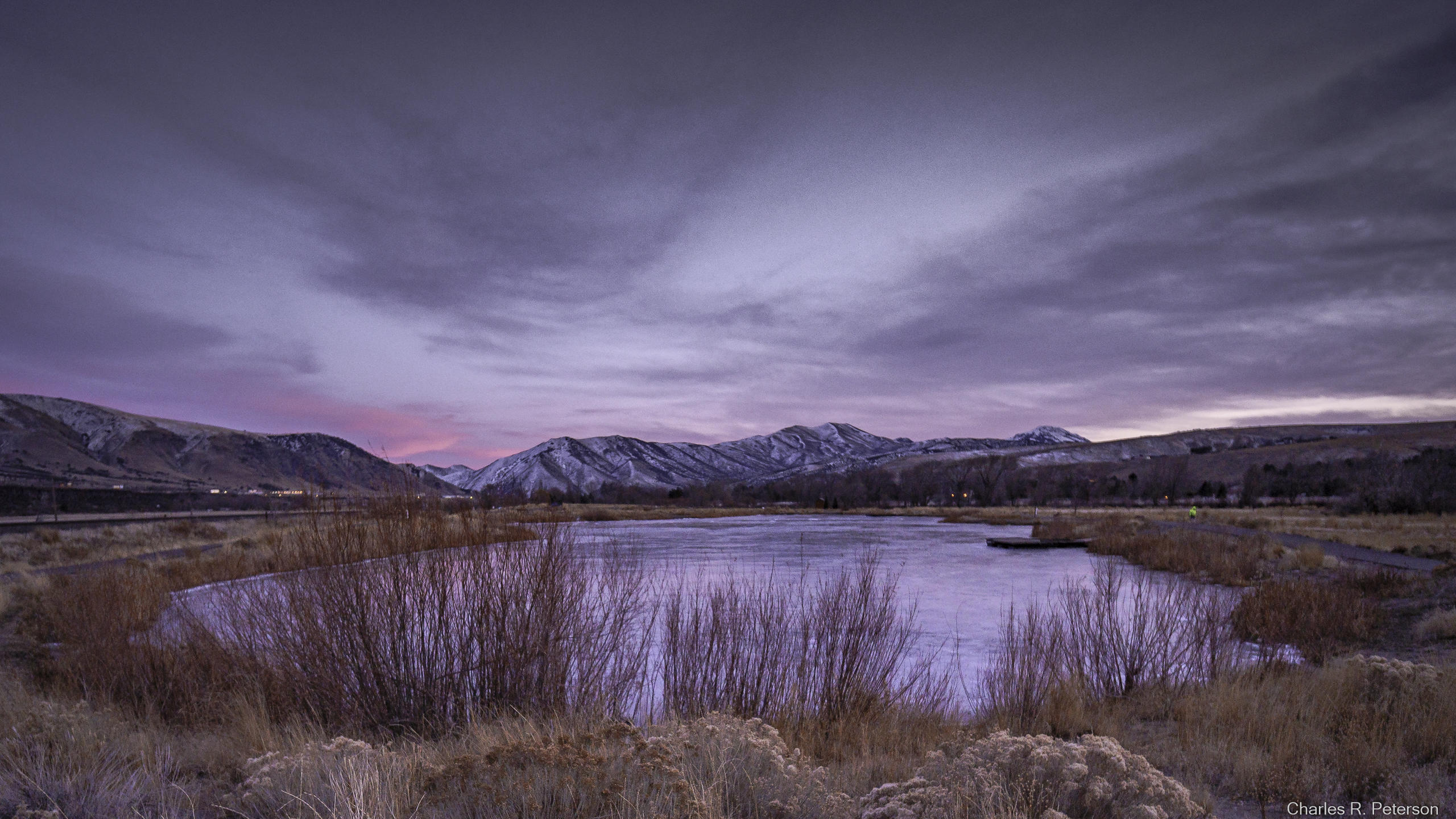 Edson Fichter Fishing Pond and the Bannock Range - Idaho