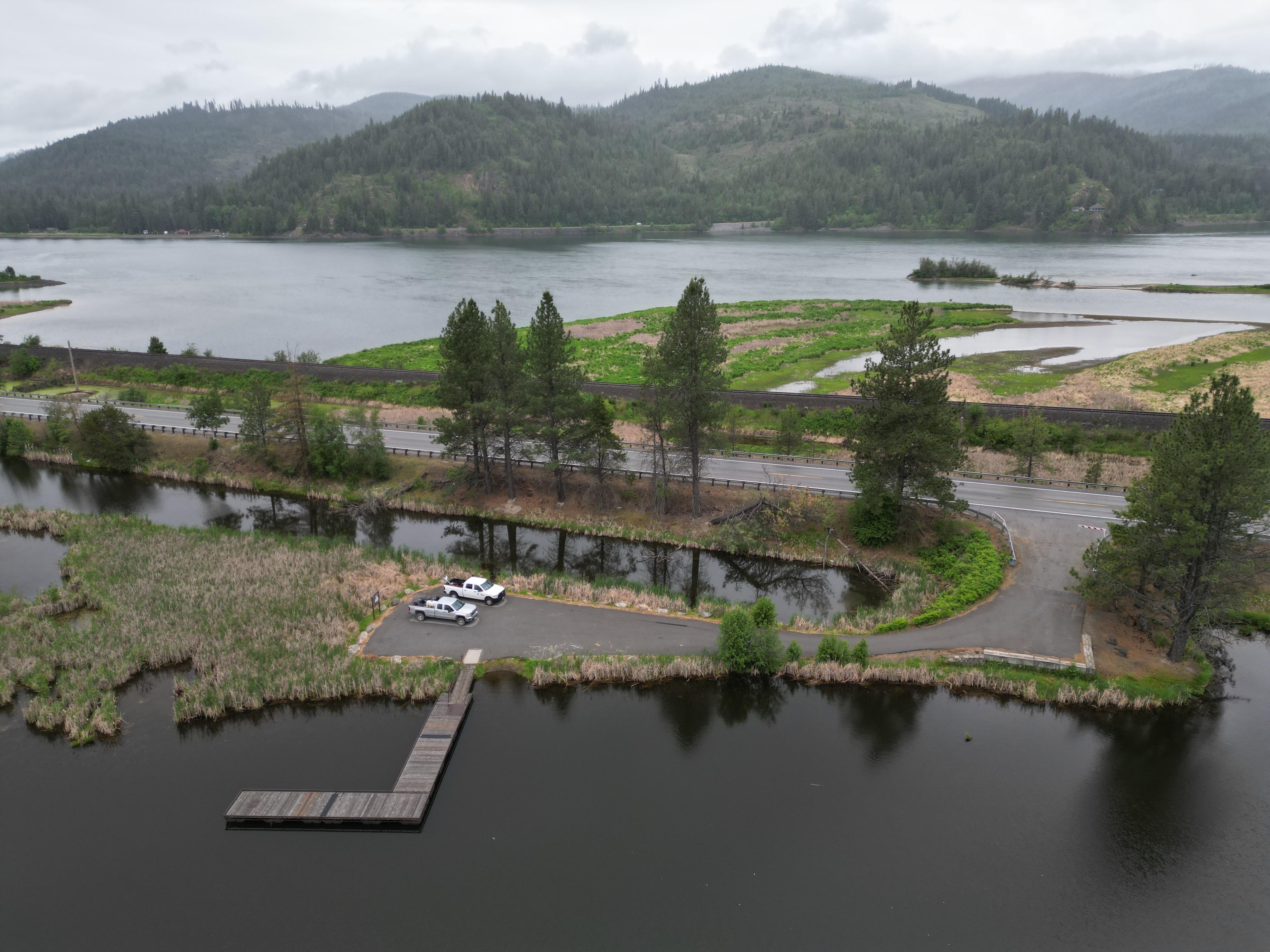 Aerial view of Crystal Lake access site