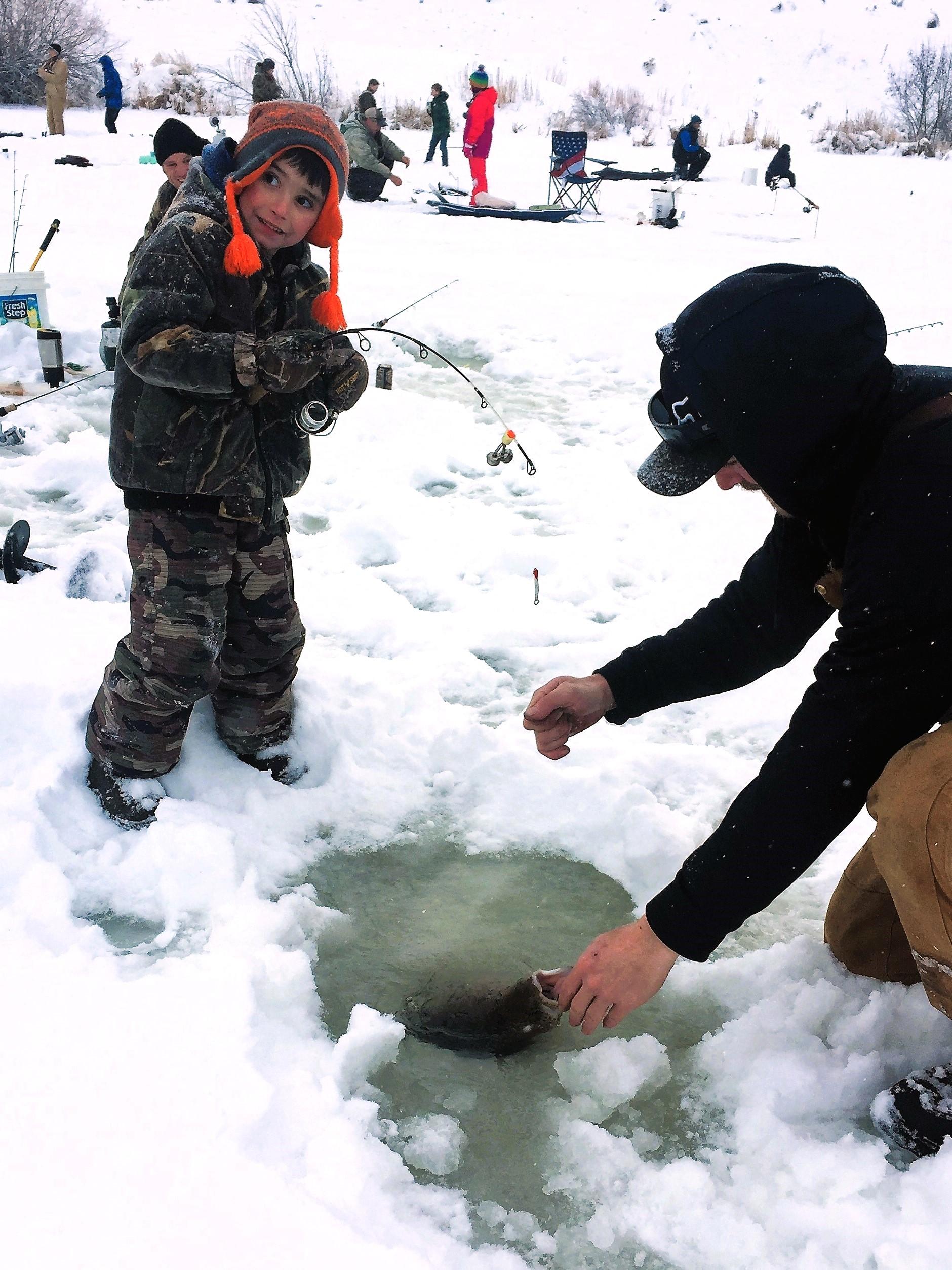 young ice angler, Hyde Pond