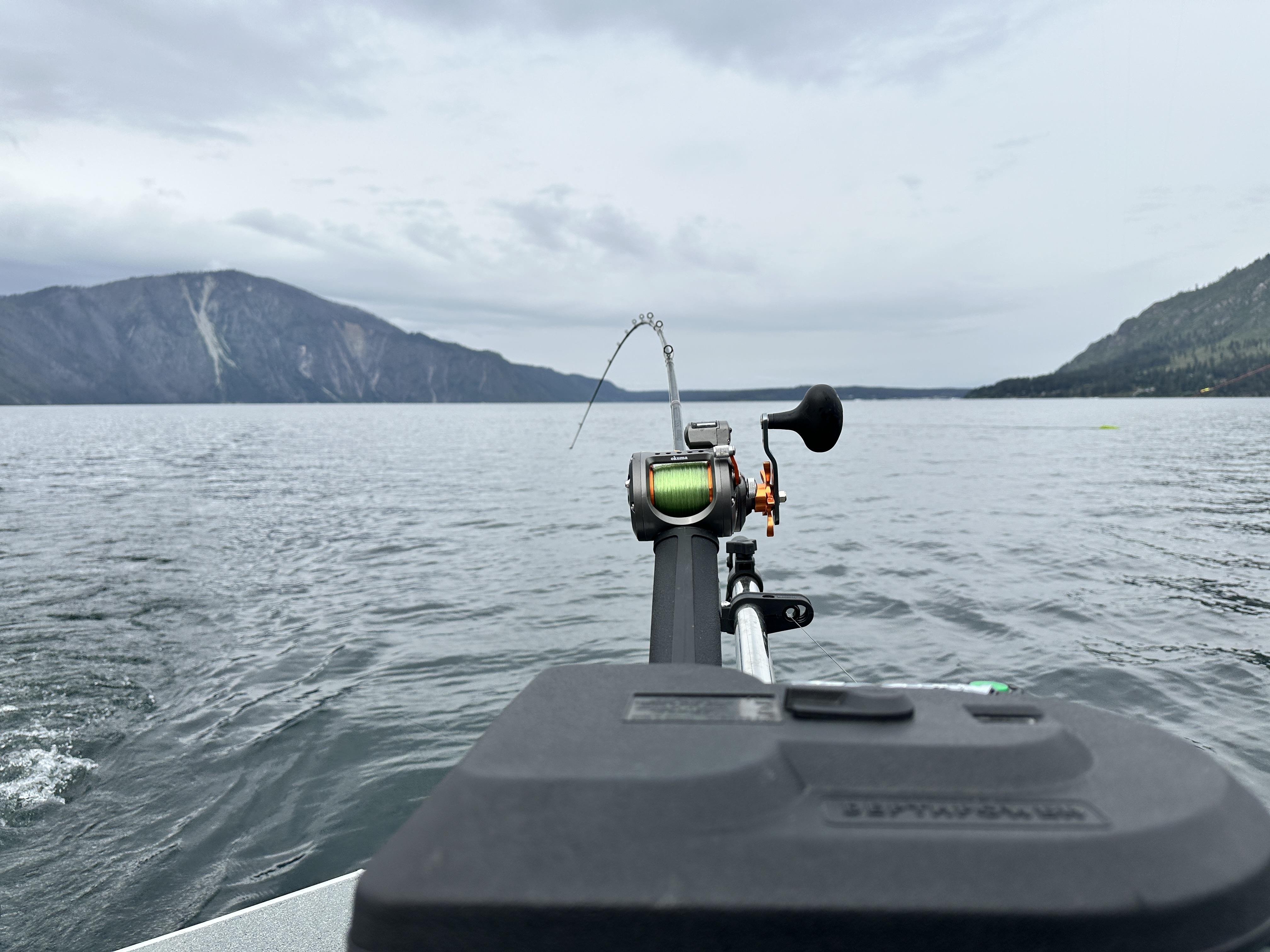 Fishing for rainbow trout on Lake Pend Oreille