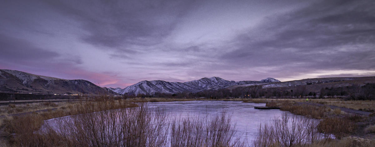 Edson Fichter Fishing Pond and the Bannock Range - Idaho