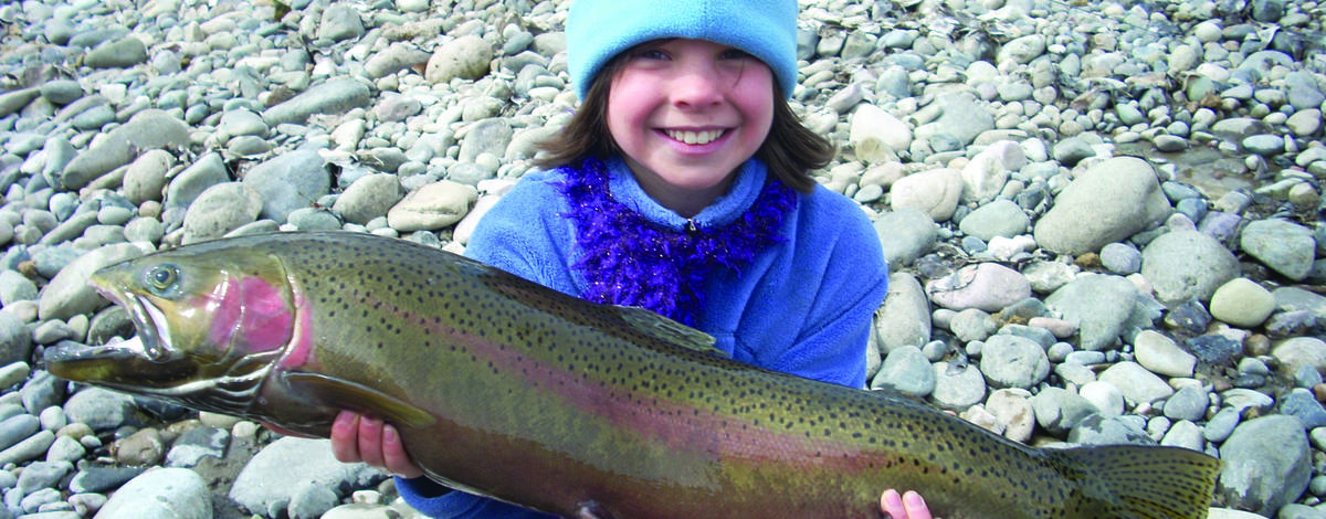 Ava with her steelhead March 2009