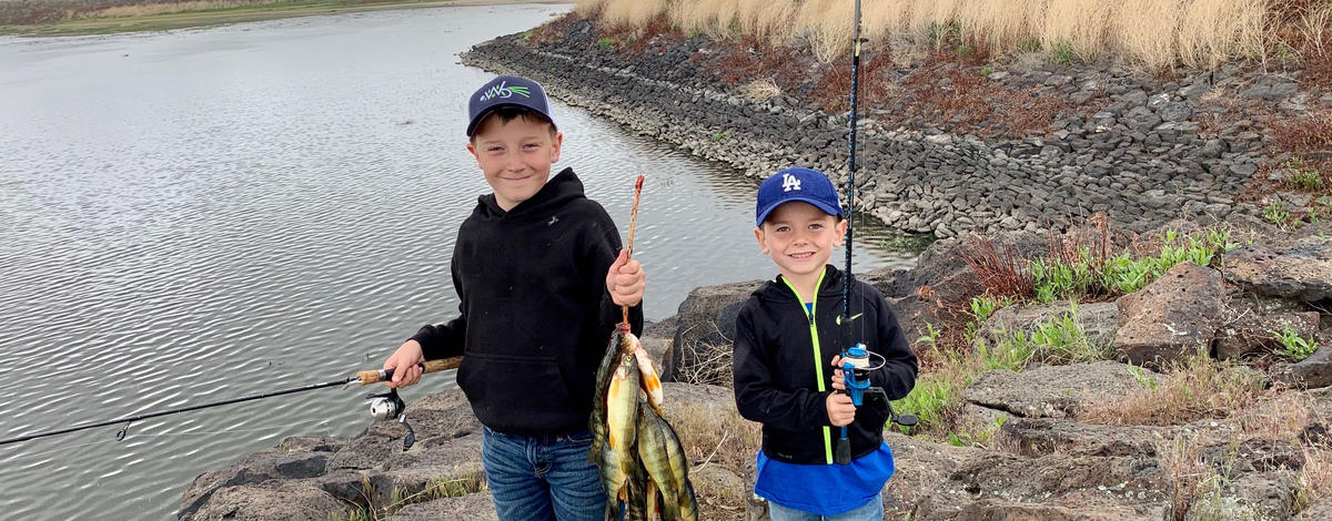 Kids with perch