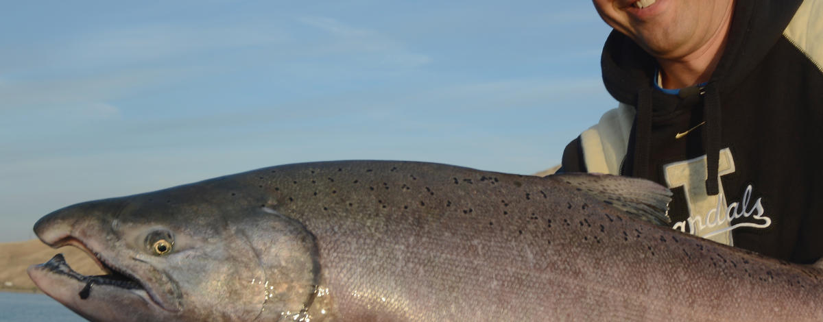 man holding his chinook February 2015