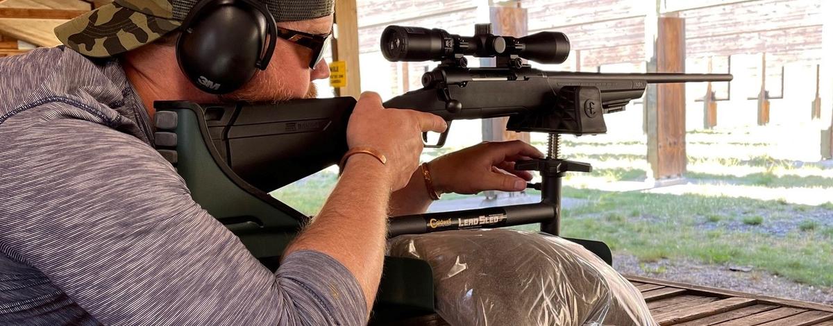 Shooter on a bench at Farragut Range