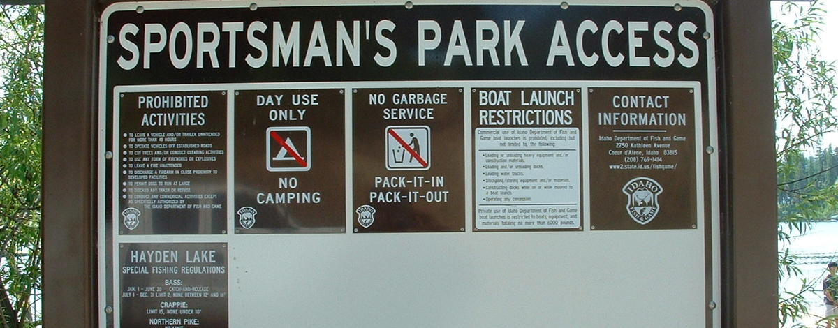 sportsman's site sign at launch