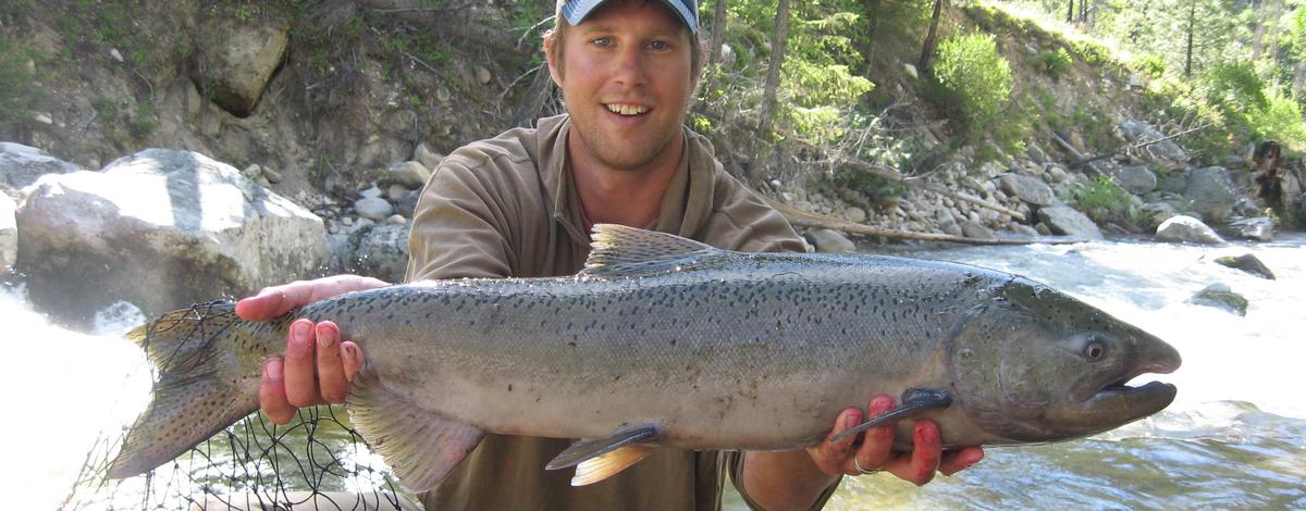 angler with his Spring chinook salmon July 2014