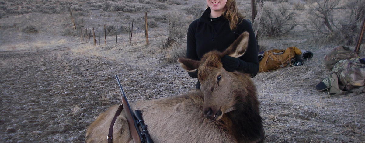 girl with her cow elk January 2104