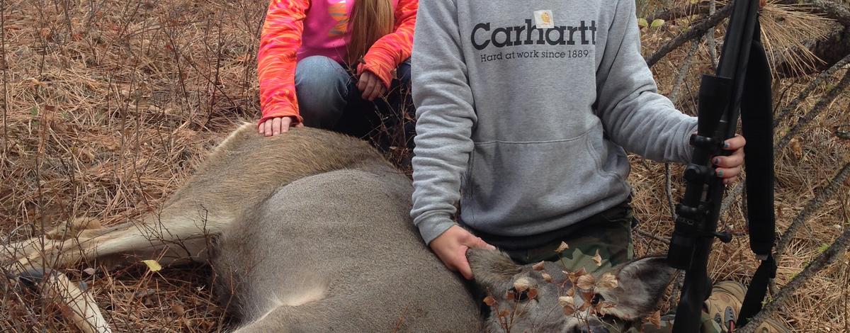 Alexander Beus and her first deer 2016